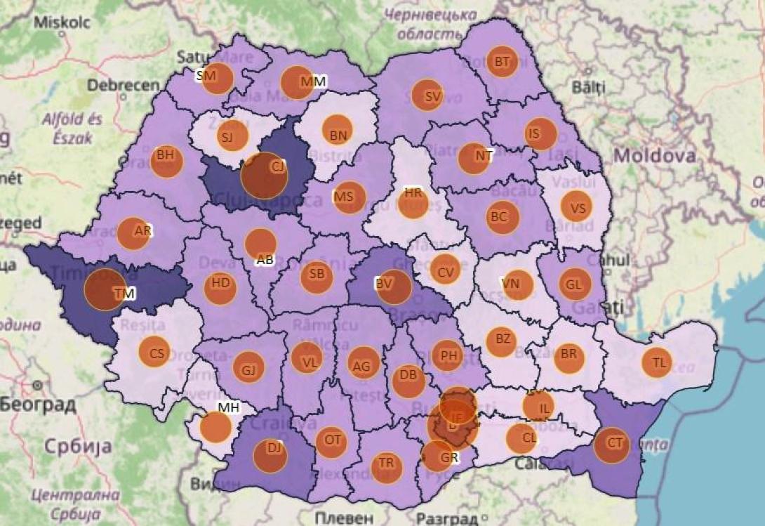 Járvány: Szeben, Konstanca, Kolozs és Galac megyéből jelentették a legtöbb új koronavírusos esetet